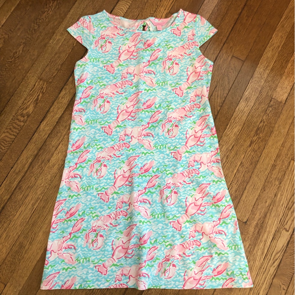 Lilly Pulitzer pink lobster dress girls Xl 12-14